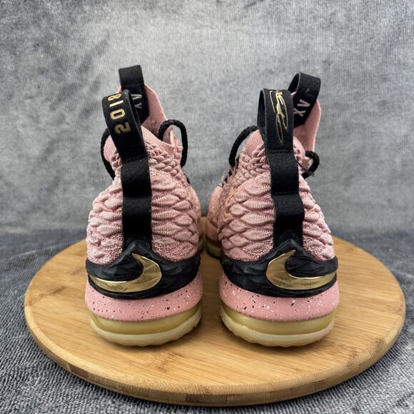 Nike LeBron 15 Shoes Youth Size 7Y Pink Rust Hollywood Basketball 943782-600 - Picture 4 of 10